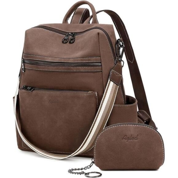 Vegan Leather Backpack for Women Brown7 - Picture 1 of 6